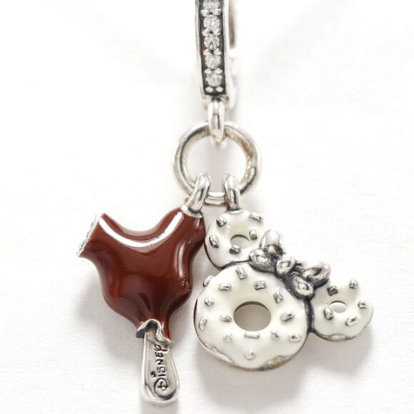 New Pandora S925 Disney Parks Snacks Ice Cream Donut Dangle Charm - Picture 1 of 4